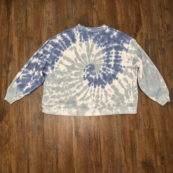 American Eagle crop tie dye Oversized Sweatshirt MEDIUM soft stretchy pullover - Picture 2 of 9